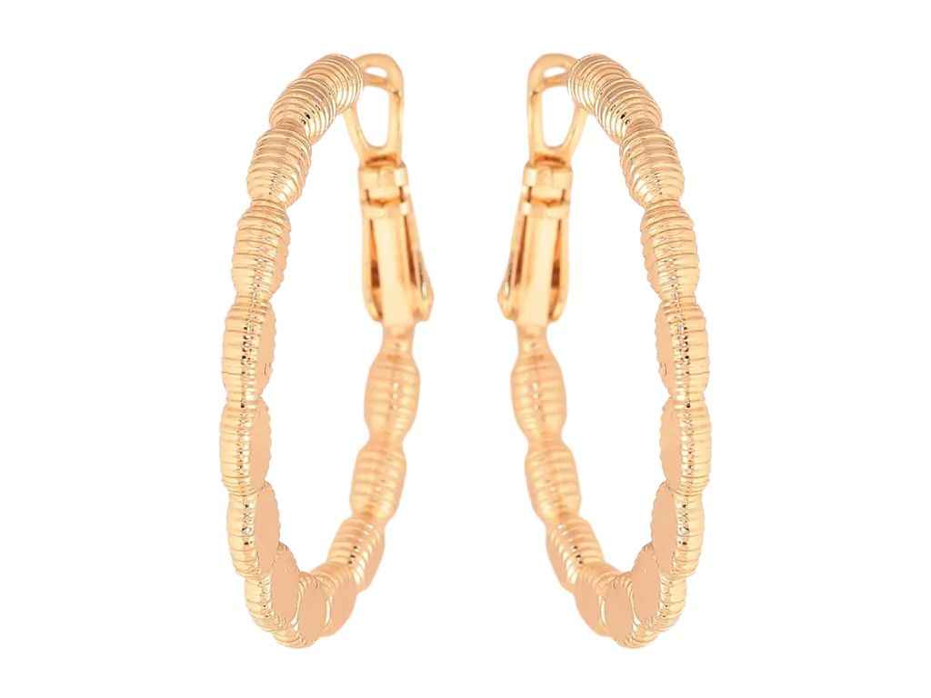 Сережки кільця ML 18K (конго) Декоративний візерунок ø3см (325494) ТМ XUPING Сережки кільця ML 18K (конго) Декоративний візерунок ø3см (325494) ТМ XUPING