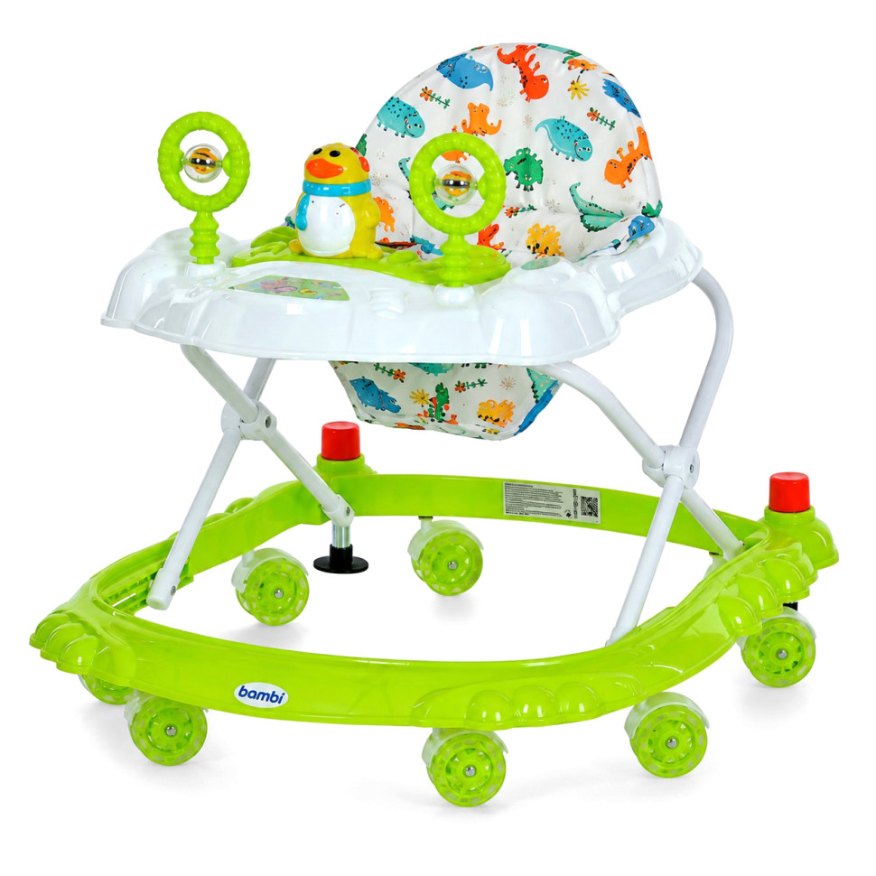 Детские Ходунки M 3168-1(Green) музыкальные и световые эффекты, со стопором Детские Ходунки M 3168-1(Green) музыкальные и световые эффекты, со стопором
