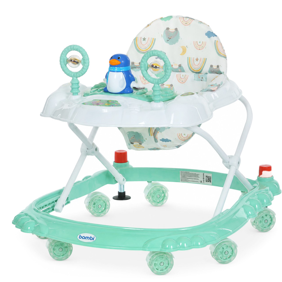 Детские Ходунки M 3168-1(Turquoise) музыкальные и световые эффекты, со стопором Детские Ходунки M 3168-1(Turquoise) музыкальные и световые эффекты, со стопором