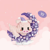 Детский конструктор Розовая свинка 8981 серии "Cute Moon", 474 детали. Изображение №2