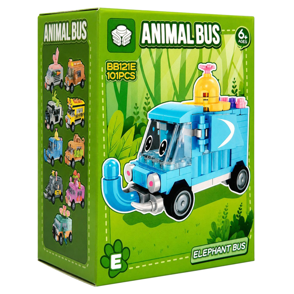 Детский конструктор Elephant Bus BB121E-E серии "Animal Bus", 101 деталь Детский конструктор Elephant Bus BB121E-E серии "Animal Bus", 101 деталь