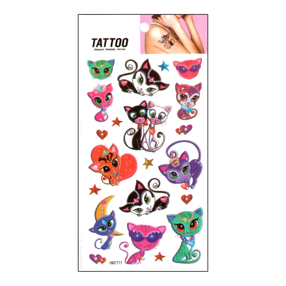 Тимчасове татуювання "Cats Tattoo" 1020-HM1711 Тимчасове татуювання "Cats Tattoo" 1020-HM1711