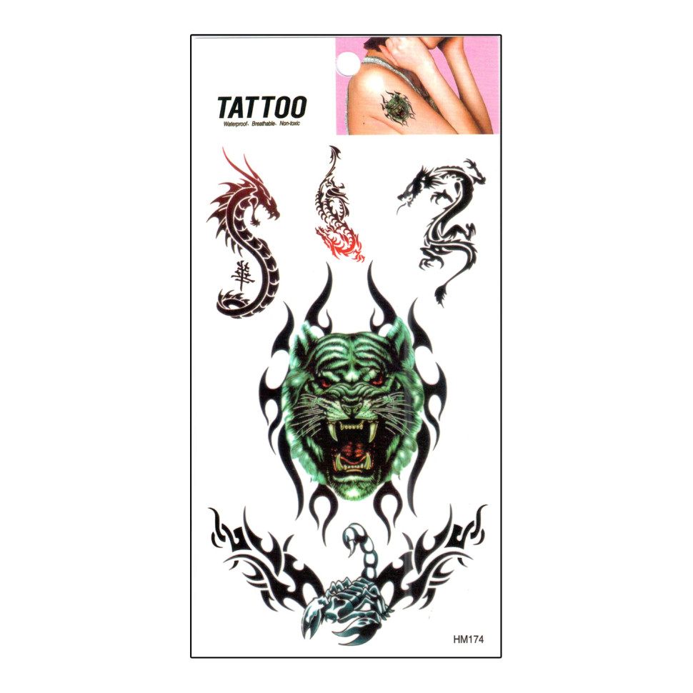 Тимчасове татуювання "Лев - Скорпіон Tattoo" 1020-HM174 Тимчасове татуювання "Лев - Скорпіон Tattoo" 1020-HM174