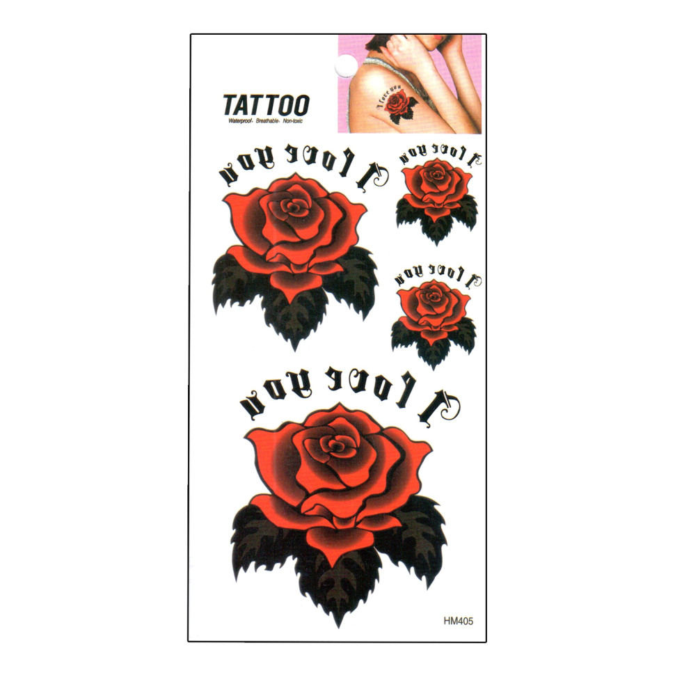Тимчасове татуювання "Троянди Tattoo" 1020-HM405 Тимчасове татуювання "Троянди Tattoo" 1020-HM405