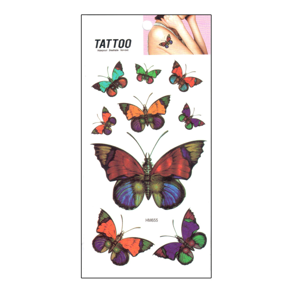 Тимчасове татуювання "Метелик Tattoo" 1020-HM655 Тимчасове татуювання "Метелик Tattoo" 1020-HM655