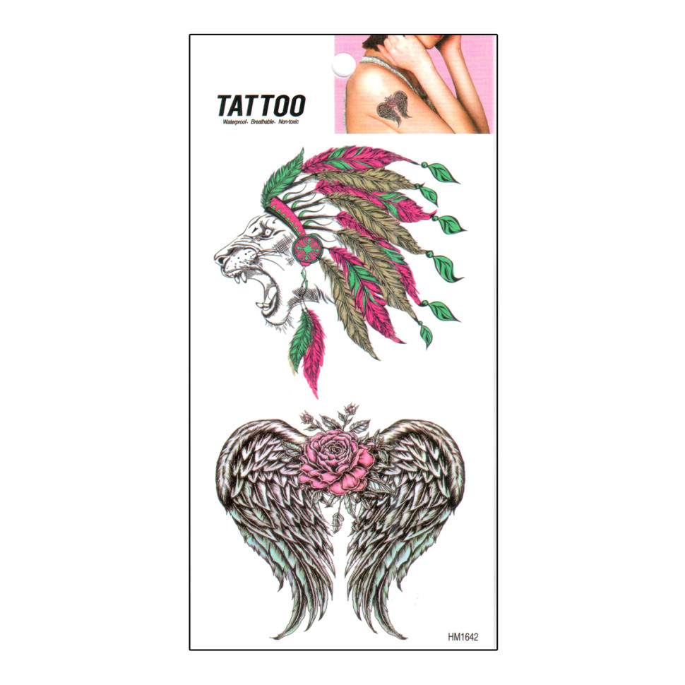 Временная татуировка "Лев - Крылья Tattoo" 1020-HM1642 Временная татуировка "Лев - Крылья Tattoo" 1020-HM1642