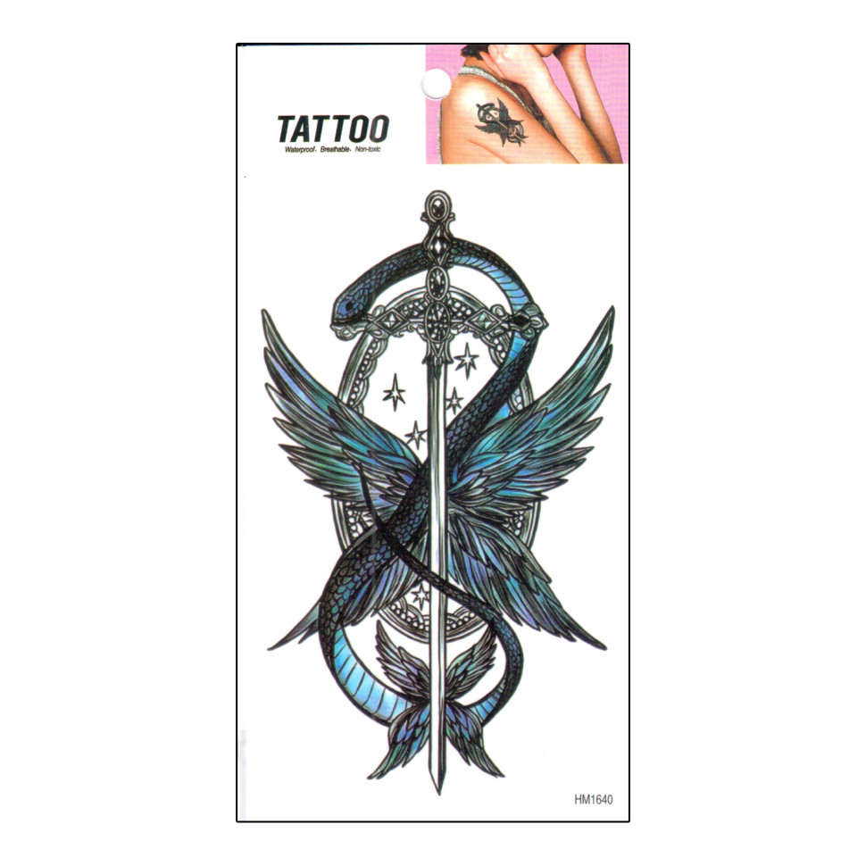 Тимчасове татуювання "Змій - Крила Tattoo" 1020-HM1640 Тимчасове татуювання "Змій - Крила Tattoo" 1020-HM1640