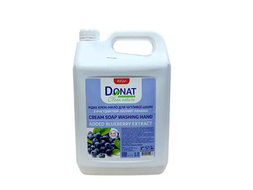 Крем-мило рідке 5л Clean Nature Лохина (каністра) ТМ DONAT Крем-мило рідке 5л Clean Nature Лохина (каністра) ТМ DONAT