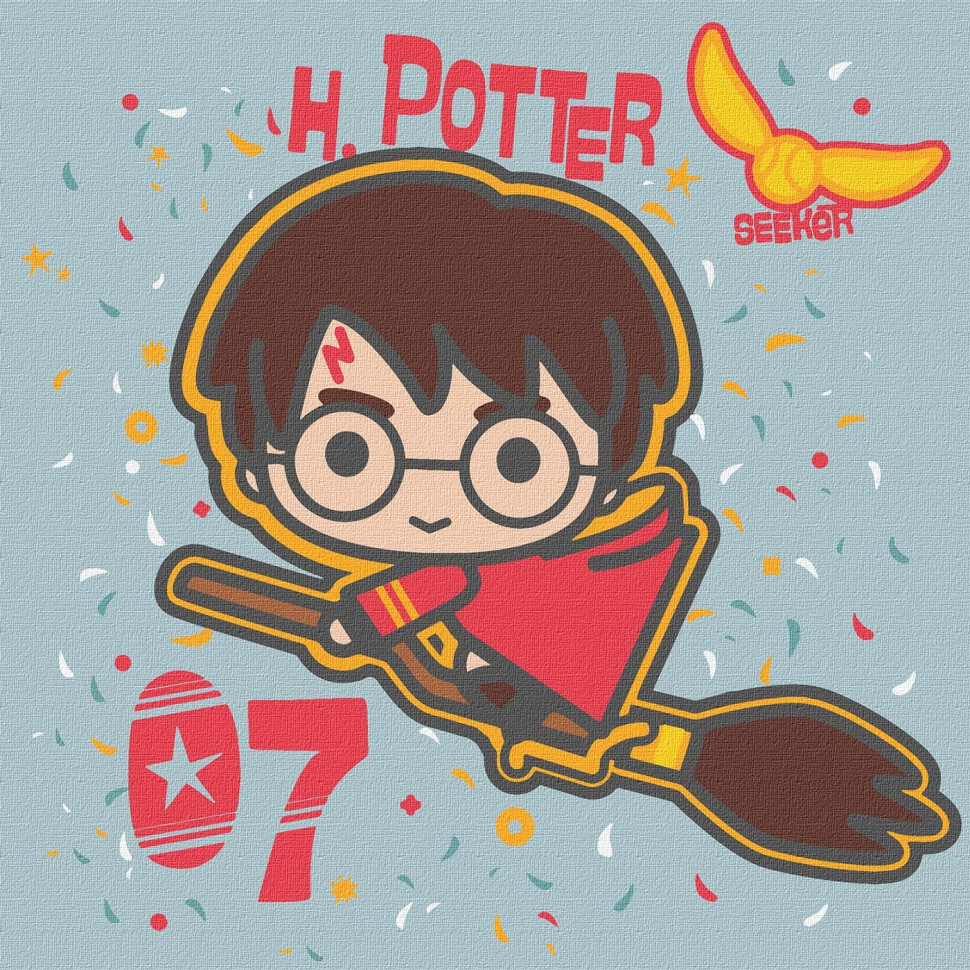 Картина за номерами "Harry Potter: Політ на мітлі" KHO1364, 25x25 см Картина за номерами "Harry Potter: Політ на мітлі" KHO1364, 25x25 см