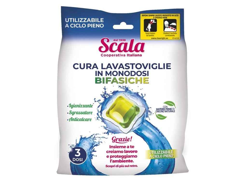 Капсули для посудомийних машин чищення 3шт двофазні Cura Lavastoviglie Bifasiche ТМ SCALA Капсули для посудомийних машин чищення 3шт двофазні Cura Lavastoviglie Bifasiche ТМ SCALA