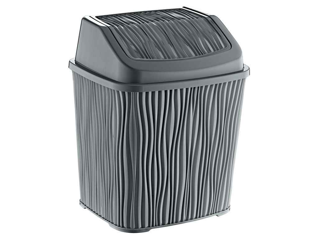 Смітник 6,2л сірий кришка-вертушка WAVY Хвиля (X-38) OZER-DL-006 ТМ OZER Смітник 6,2л сірий кришка-вертушка WAVY Хвиля (X-38) OZER-DL-006 ТМ OZER