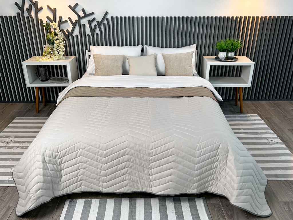 Покривало 140*210 Rainy Day Taupe Gray зігзаг ТМ ARCLOUD Покривало 140*210 Rainy Day Taupe Gray зігзаг ТМ ARCLOUD