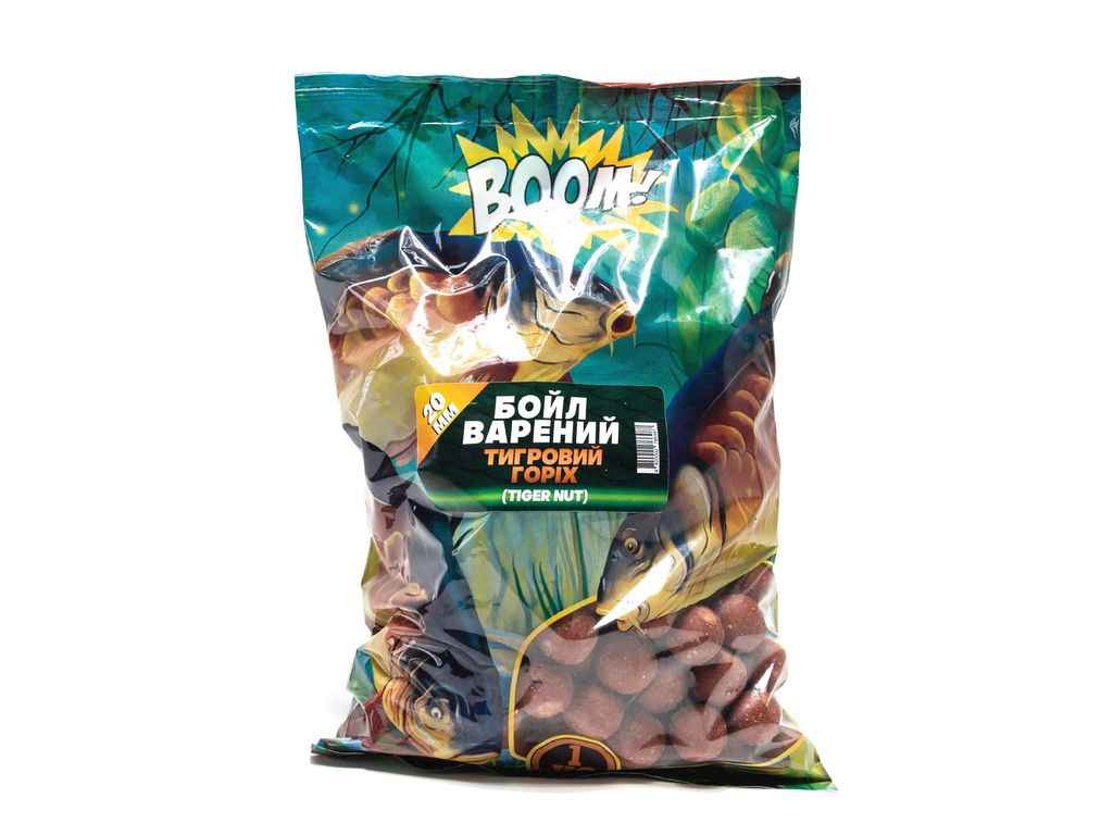 Бойли варені 20мм Тигровий Горіх 1кг ТМ BOOM Бойли варені 20мм Тигровий Горіх 1кг ТМ BOOM