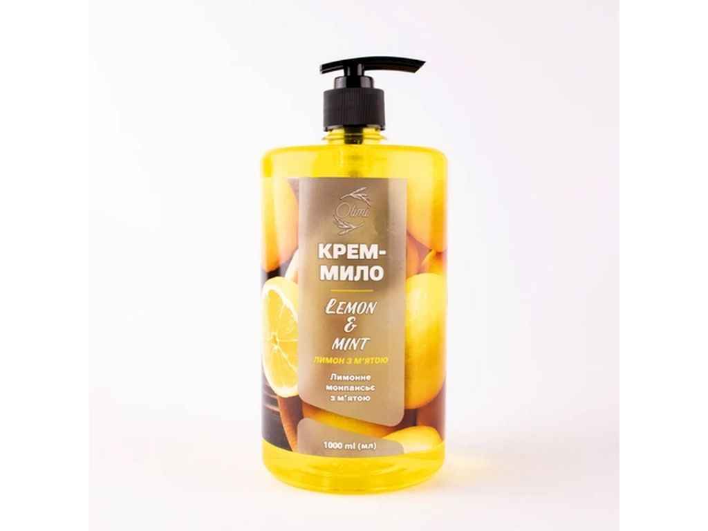 Крем-мило рідке 1л Лимон - мята ТМ OLIMI Крем-мило рідке 1л Лимон - мята ТМ OLIMI