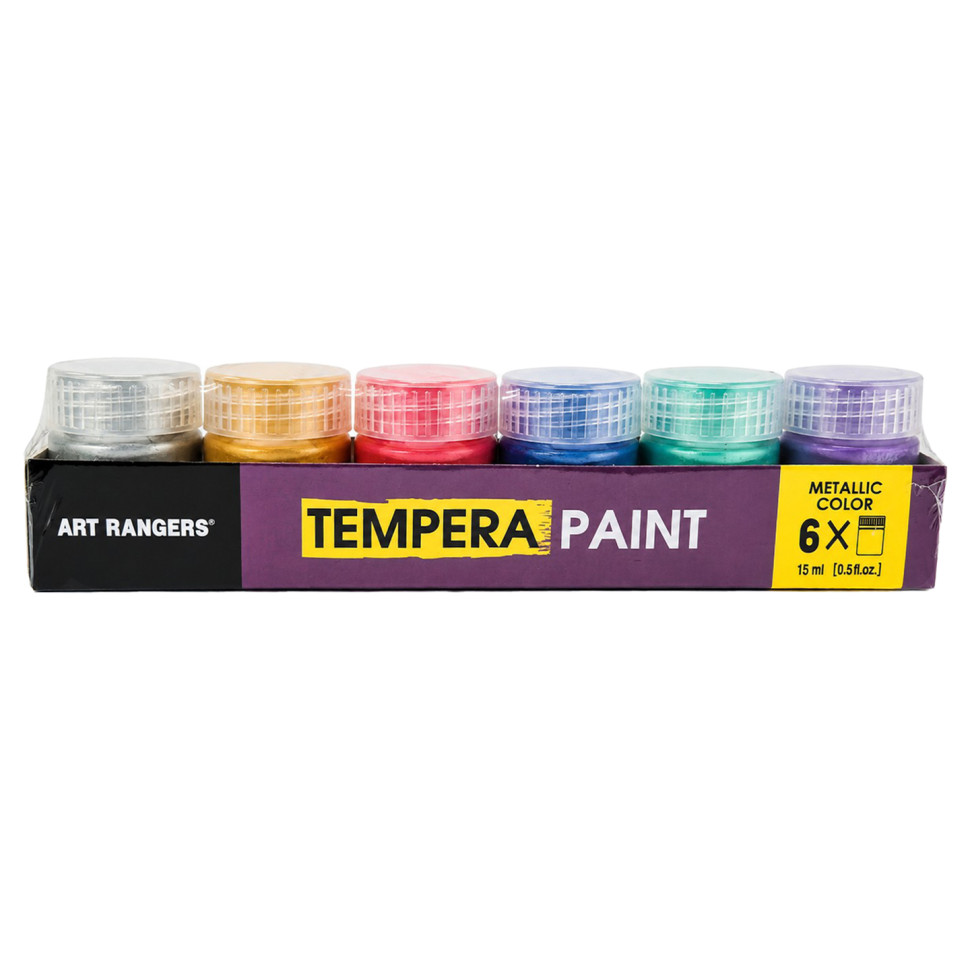 Набор красок TEMPERA Metallic Art Rangers PT23.06015.A водорастворимые, 6 цветов, 15 мл Набор красок TEMPERA Metallic Art Rangers PT23.06015.A водорастворимые, 6 цветов, 15 мл
