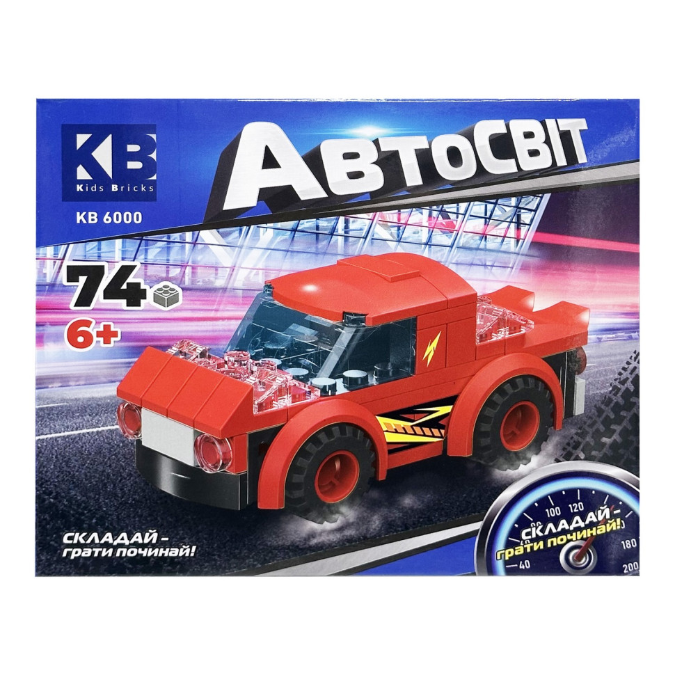 Детский конструктор-машинка KB 6000(Red) от 6 лет, 74 детали Детский конструктор-машинка KB 6000(Red) от 6 лет, 74 детали