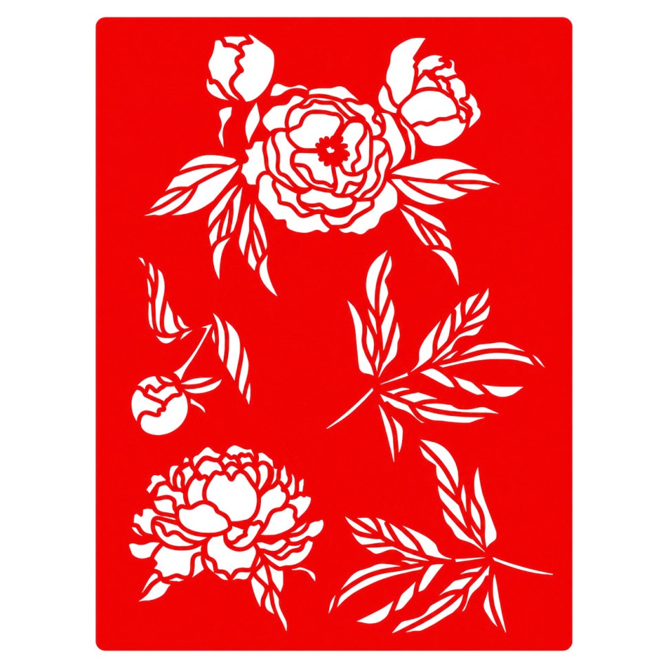 Трафарет багаторазовий "Peony garden #417" FDTR 417, 15x20 см Трафарет багаторазовий "Peony garden #417" FDTR 417, 15x20 см