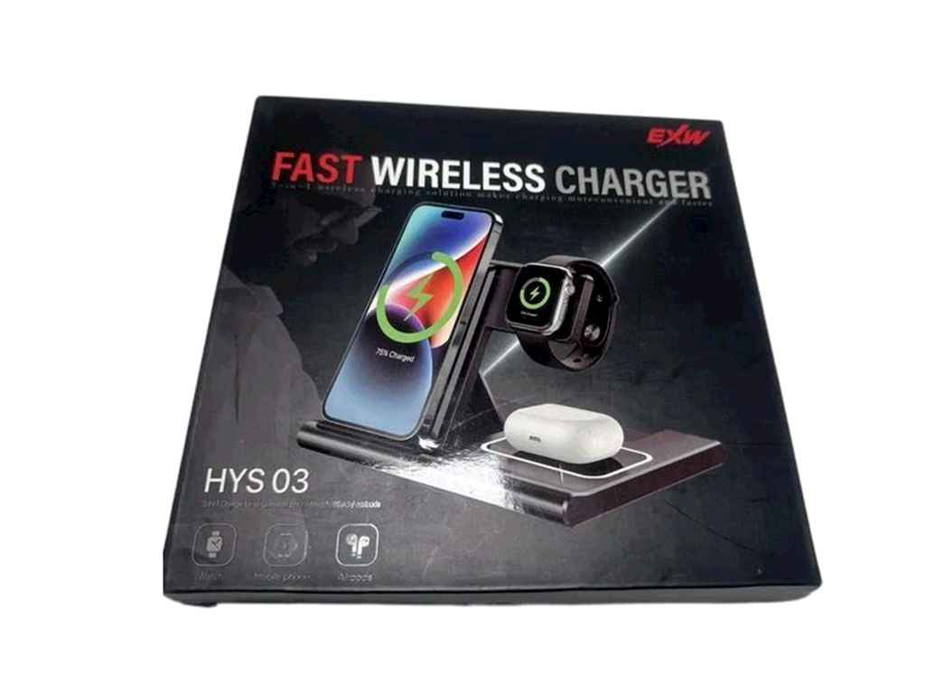 Бездротова зарядна станція EXW HYS03 3-в-1 Fast Wireless Charger арт.49 ТМAmazon Бездротова зарядна станція EXW HYS03 3-в-1 Fast Wireless Charger арт.49 ТМAmazon