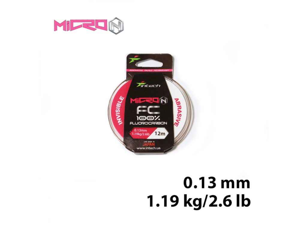Флюорокарбон Micron FC 0,13мм 1,19кг 12м ТМ INTECH Флюорокарбон Micron FC 0,13мм 1,19кг 12м ТМ INTECH
