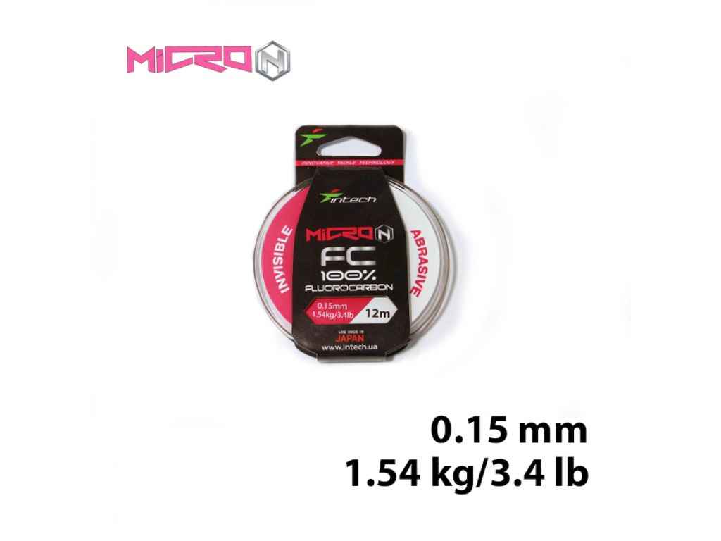 Флюорокарбон Micron FC 0,15мм 1,54кг 12м ТМ INTECH Флюорокарбон Micron FC 0,15мм 1,54кг 12м ТМ INTECH