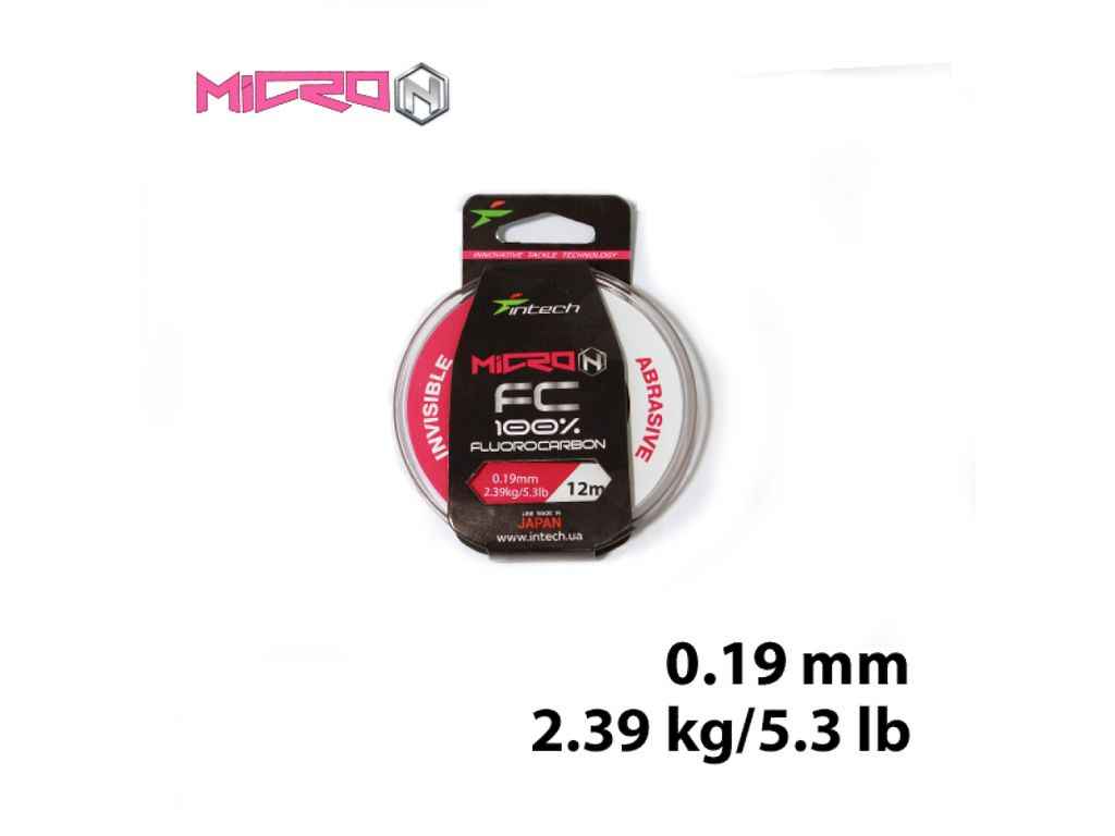 Флюорокарбон Micron FC 0,19мм 2,39кг 12м ТМ INTECH Флюорокарбон Micron FC 0,19мм 2,39кг 12м ТМ INTECH