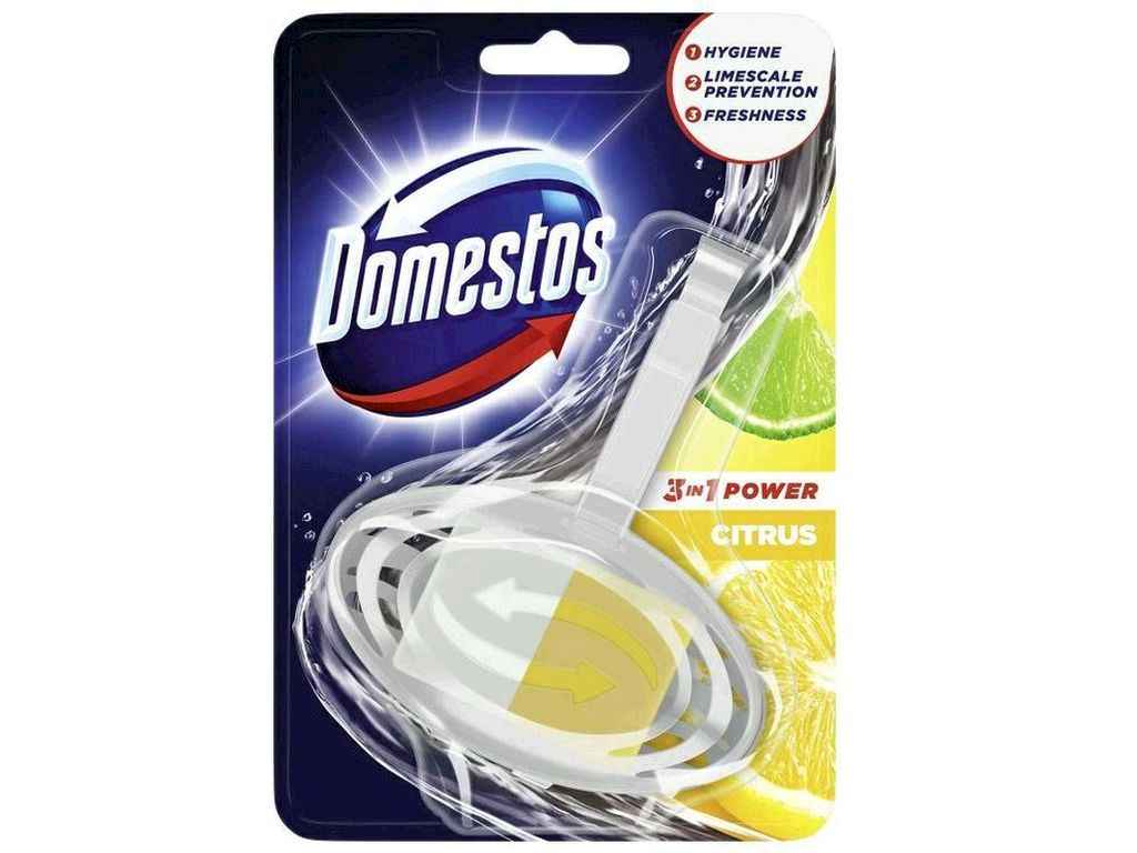 Блок для туалетів 1шт гігієничний 35г Цитрус ТМ Domestos Блок для туалетів 1шт гігієничний 35г Цитрус ТМ Domestos