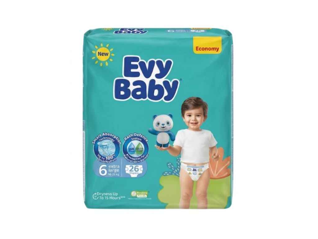 Підгузки №6 26шт (16кг) ТМ Evy baby Підгузки №6 26шт (16кг) ТМ Evy baby