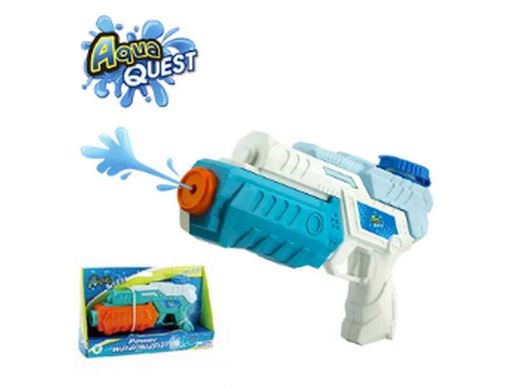 Водний пістолет 22см синьо-білий (27x6x16см) ТМ AQUA QUEST Водний пістолет 22см синьо-білий (27x6x16см) ТМ AQUA QUEST