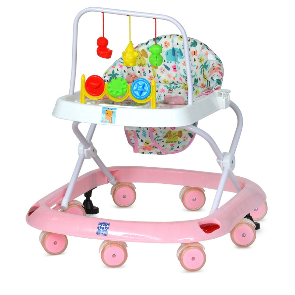 Ходунки детские M 0541C-6 с подвесками, розовый Ходунки детские M 0541C-6 с подвесками, розовый