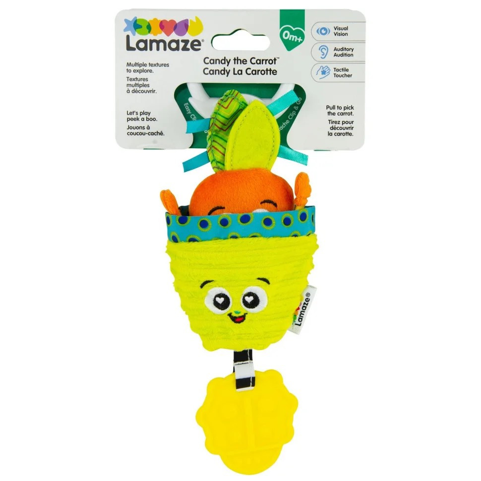 М'яка іграшка-підвіска Морква Lamaze L27381 з прорізувачем М'яка іграшка-підвіска Морква Lamaze L27381 з прорізувачем