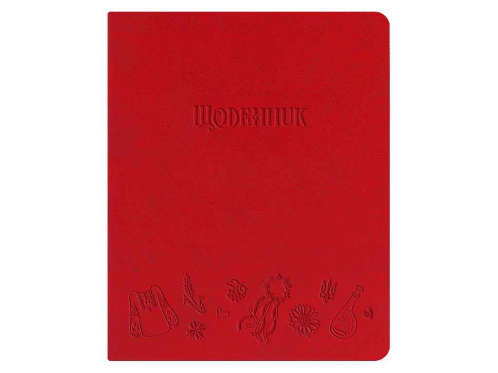 Щоденник шкільний А5 (160х198) обкл. штучна шкіра, червоний Українські символи Щ42-U-2020 ТМ ПОЛІГРАФІСТ Щоденник шкільний А5 (160х198) обкл. штучна шкіра, червоний Українські символи Щ42-U-2020 ТМ ПОЛІГРАФІСТ