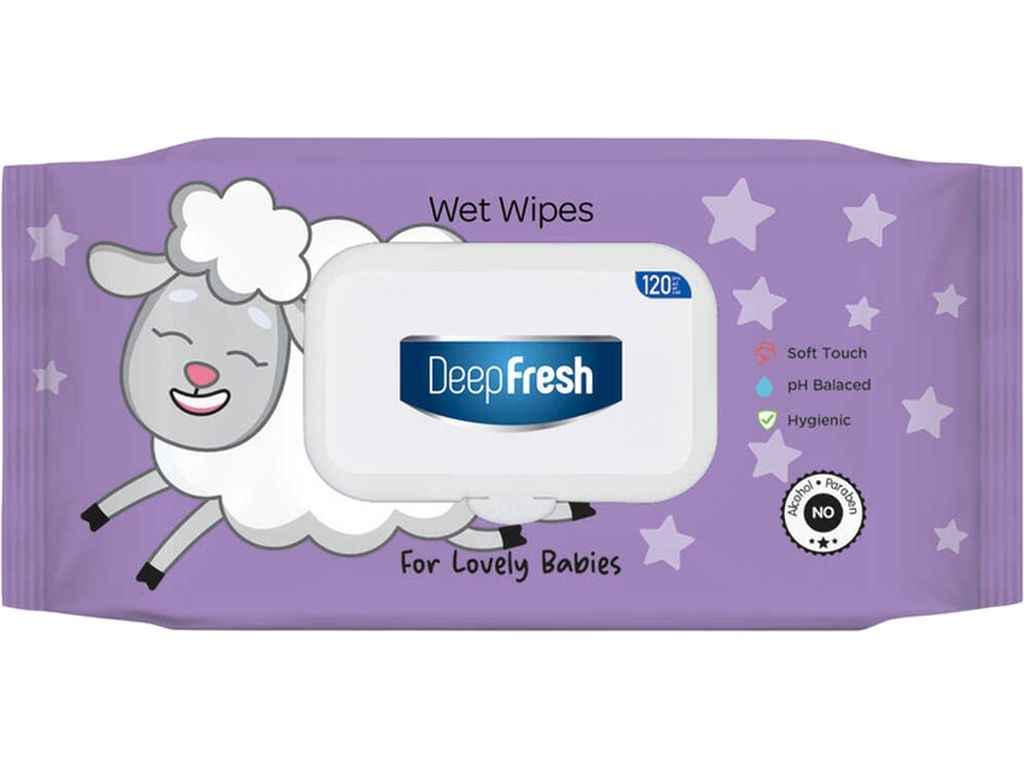Вологі серветки 120шт д/дітей Lovely Babies LITTLE LAMB (клапан) ТМ DEEP FRESH Вологі серветки 120шт д/дітей Lovely Babies LITTLE LAMB (клапан) ТМ DEEP FRESH