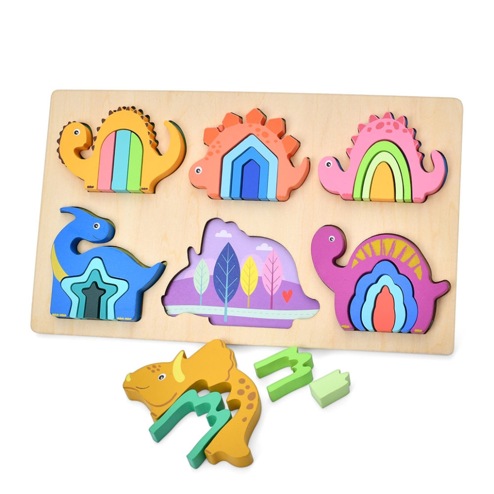 Деревянная игрушка Рамка-вкладыш "Динозавры" MD 0730(Dino) Деревянная игрушка Рамка-вкладыш "Динозавры" MD 0730(Dino)