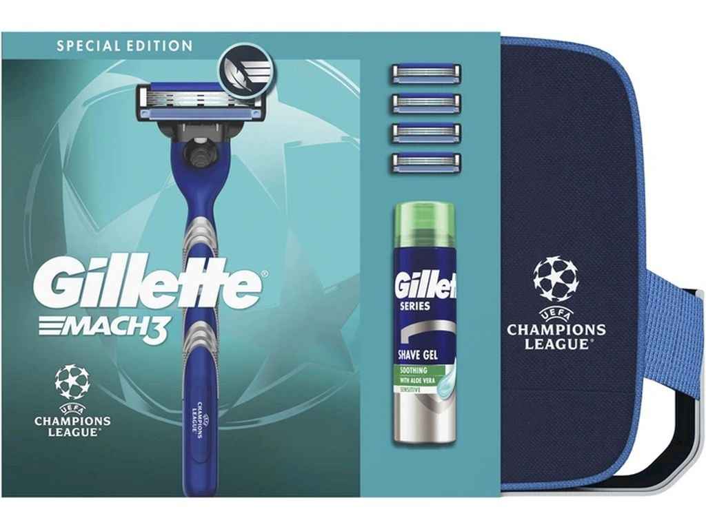 Набір подарунковий для чоловiкiв Mach3 UEFA Champions League Special Edition ТМ GILLETTE Набір подарунковий для чоловiкiв Mach3 UEFA Champions League Special Edition ТМ GILLETTE