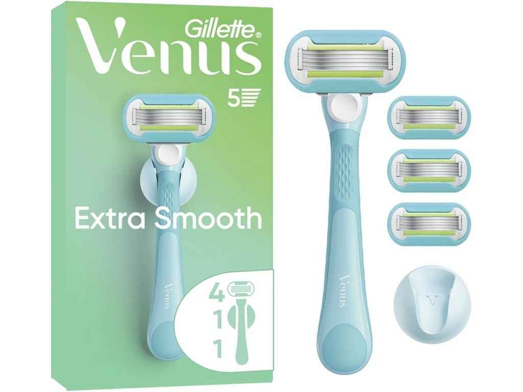Станок для гоління 5леза 1шт жіночий Extra Smooth з 4 змінними картриджами гачок для бритви ТМ VENUS Станок для гоління 5леза 1шт жіночий Extra Smooth з 4 змінними картриджами гачок для бритви ТМ VENUS