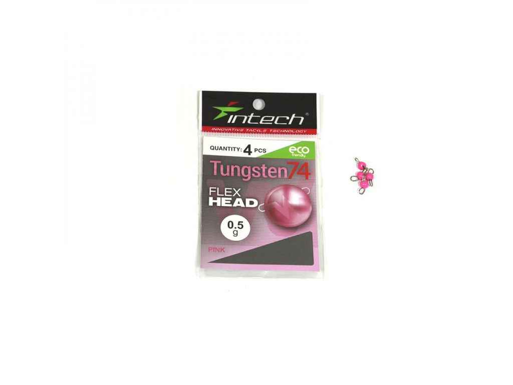 Груз Чебурашка розбірна 0,5г 4шт/уп Tungsten 74 Gloss Pink UV ТМ Intech Груз Чебурашка розбірна 0,5г 4шт/уп Tungsten 74 Gloss Pink UV ТМ Intech