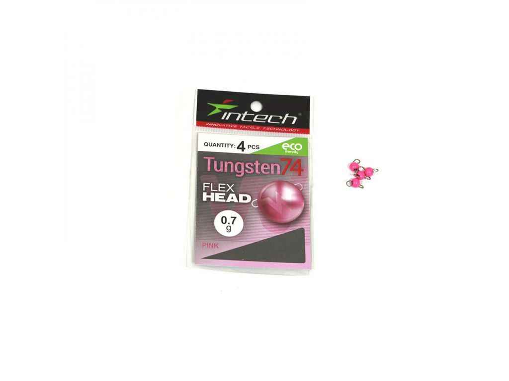 Груз Чебурашка розбірна 0,7г 4шт/уп Tungsten 74 Gloss Pink UV ТМ Intech Груз Чебурашка розбірна 0,7г 4шт/уп Tungsten 74 Gloss Pink UV ТМ Intech