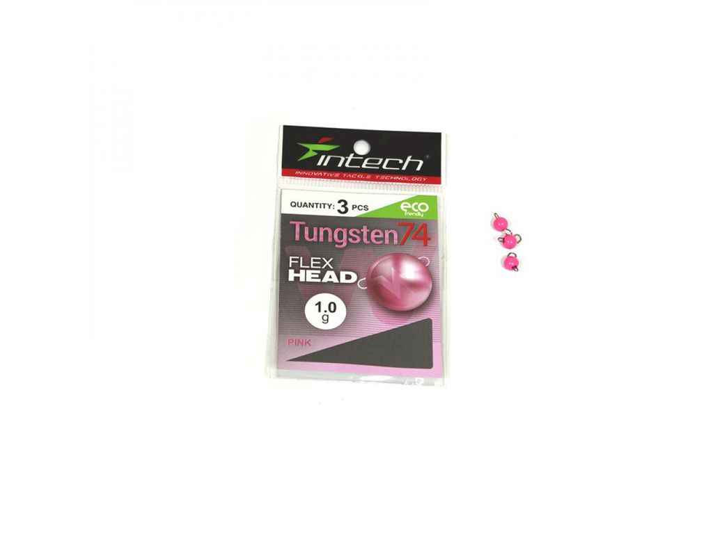 Груз Чебурашка розбірна 1г 3шт/уп Tungsten 74 Gloss Pink UV ТМ Intech Груз Чебурашка розбірна 1г 3шт/уп Tungsten 74 Gloss Pink UV ТМ Intech