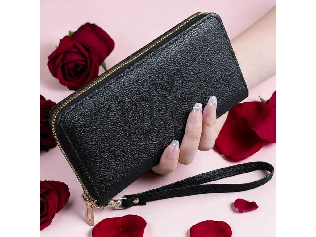 Гаманець жін. 20*10*2,5см чорний 820-1 ТМ КИТАЙ Гаманець жін. 20*10*2,5см чорний 820-1 ТМ КИТАЙ