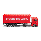 Автомодель колекційна Фура "Нова Пошта" TechnoDrive 250416CG масштаб 1:64. Зображення №6 Автомодель колекційна Фура "Нова Пошта" TechnoDrive 250416CG масштаб 1:64. Зображення №6