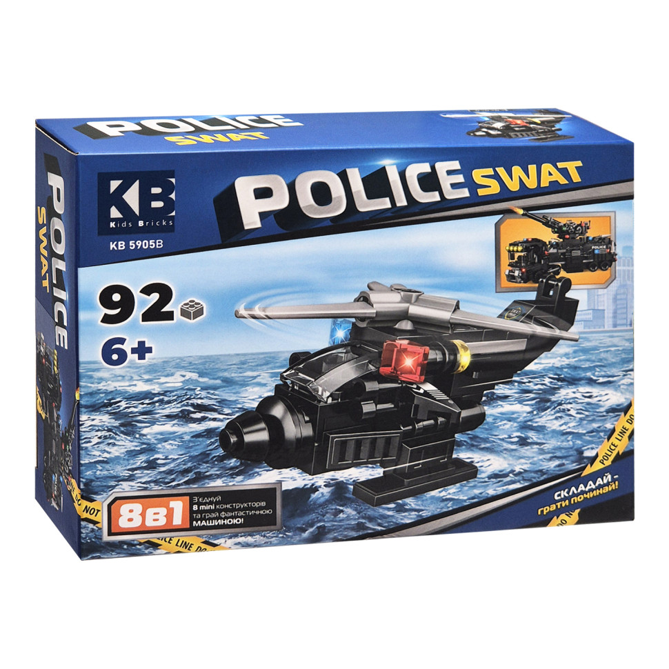 Дитячий конструктор Police SWAT KB 5905B пластик, 92 деталі Дитячий конструктор Police SWAT KB 5905B пластик, 92 деталі