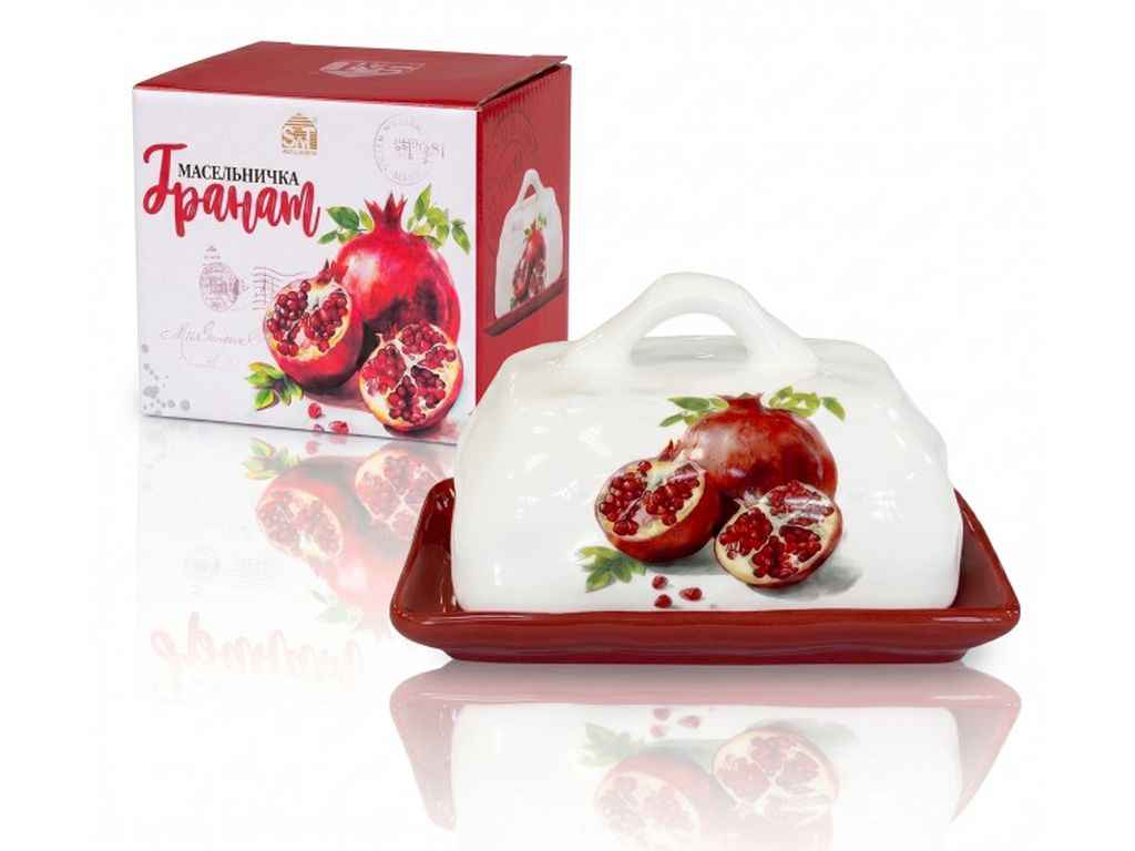 Маслёнка фарфор 16х13х10см Гранат 700-02-24 ТМ SNT Маслёнка фарфор 16х13х10см Гранат 700-02-24 ТМ SNT