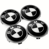 Ковпачки на титани "BMW" (68/65мм) чорний (С112) чорно/білий. Зображення №2
