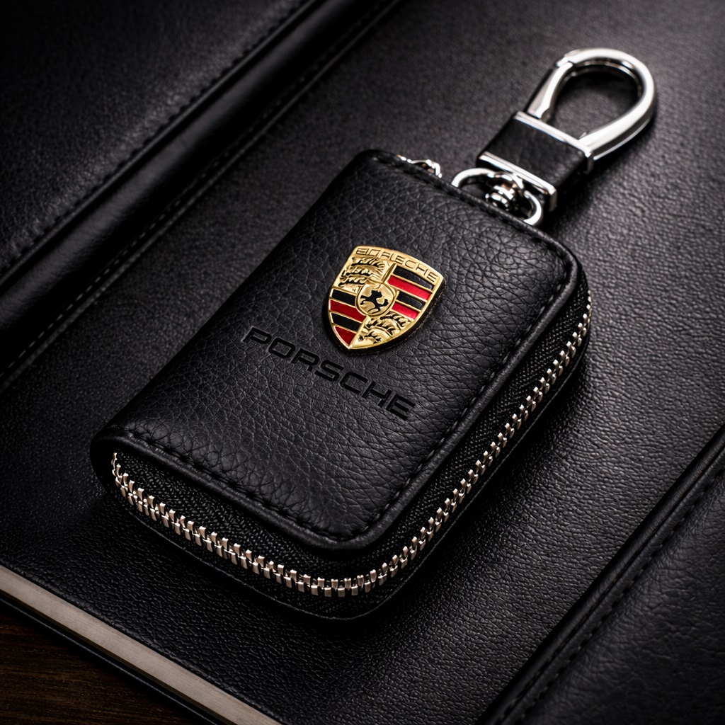 Чохол для ключів з карабіном Porsche (Шкіра) Чохол для ключів з карабіном Porsche (Шкіра)