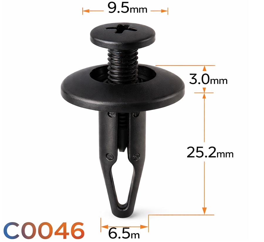Кліпси C0046 розпірні (OEM N804570S, 20664092, 15773445, 07146971349, RYQ500070) (уп.100шт) Кліпси C0046 розпірні (OEM N804570S, 20664092, 15773445, 07146971349, RYQ500070) (уп.100шт)