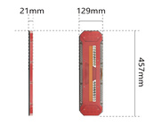 Задній ліхтар Прямокутний 24V (457*129*21мм) LED-66 WD-0046 з ПРОВОДОМ (2шт/уп). Зображення №2