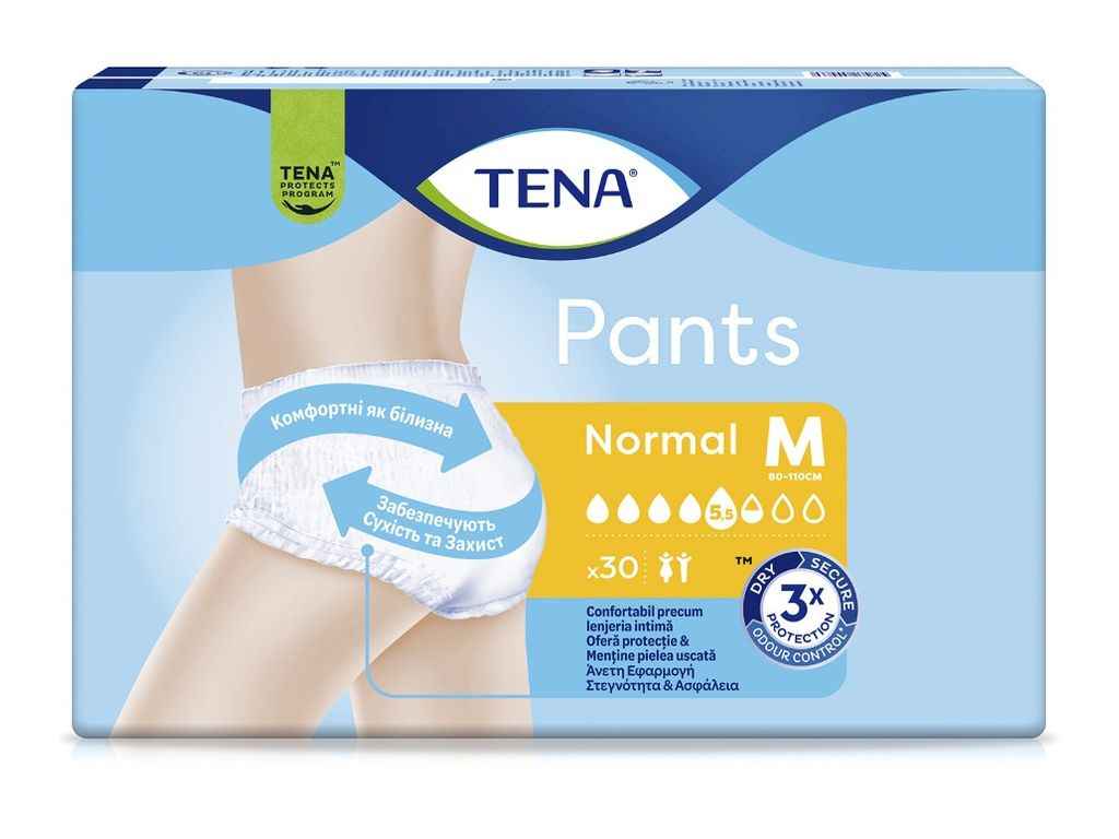 Подгузники-трусики для взрослых Pants Normal Medium, 80*110 30шт, East. ТМ TENA Подгузники-трусики для взрослых Pants Normal Medium, 80*110 30шт, East. ТМ TENA