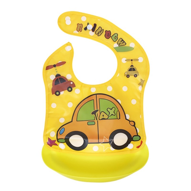 Дитячий слинявчик "Трактор" MGZ-0602(Orange Car) зі знімною кишенькою Дитячий слинявчик "Трактор" MGZ-0602(Orange Car) зі знімною кишенькою