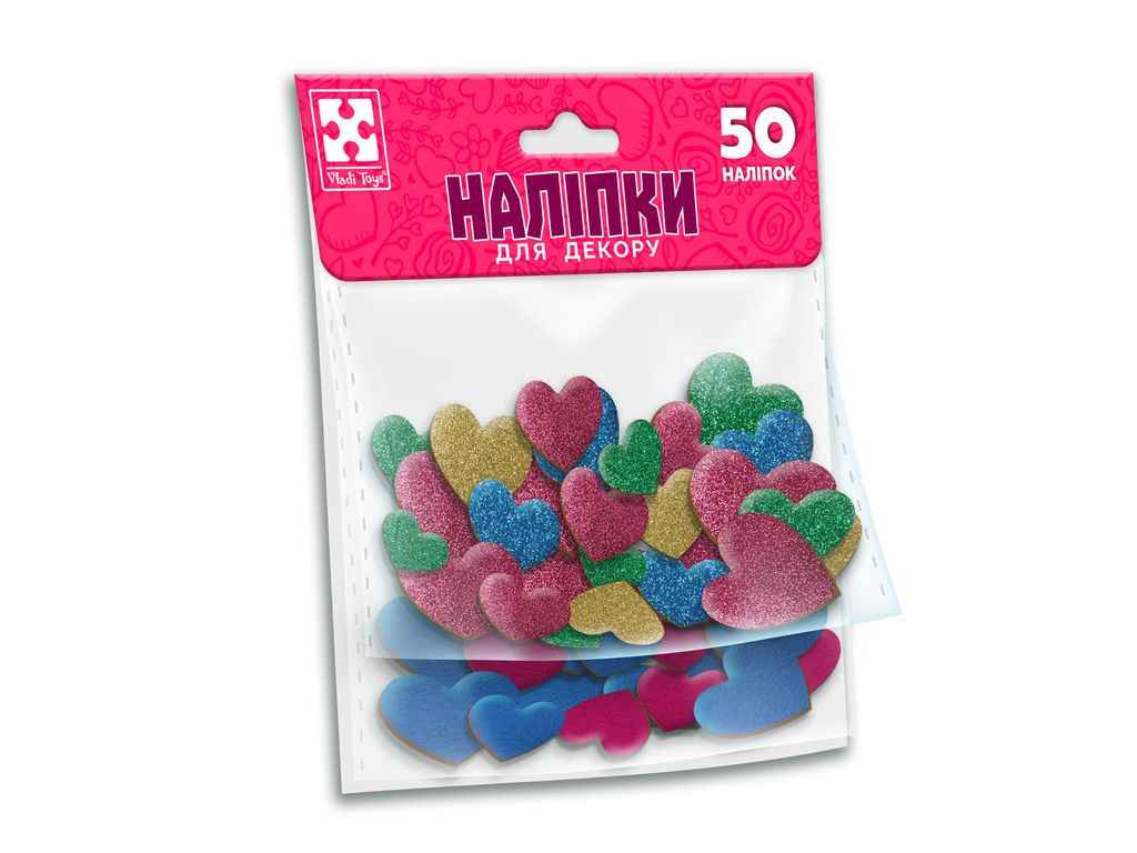 Набір для творчості мякі наліпки Серце VT4206-53 ТМVLADI TOYS Набір для творчості мякі наліпки Серце VT4206-53 ТМVLADI TOYS