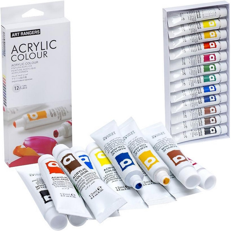 Набір акрилових фарб "Art Rangers Acrylic" PA31.12012, 12 мл, 12 кольорів Набір акрилових фарб "Art Rangers Acrylic" PA31.12012, 12 мл, 12 кольорів